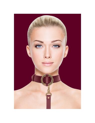 Ouch halo - collar with leash - burdeos